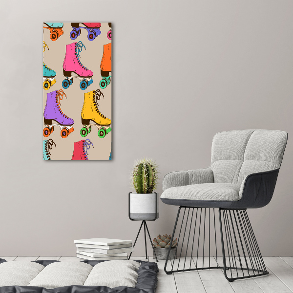 Canvas wall art Colored roller skates