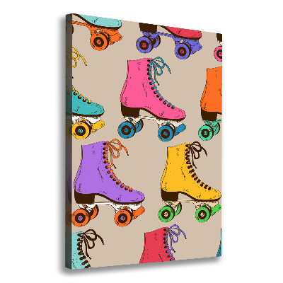 Canvas wall art Colored roller skates