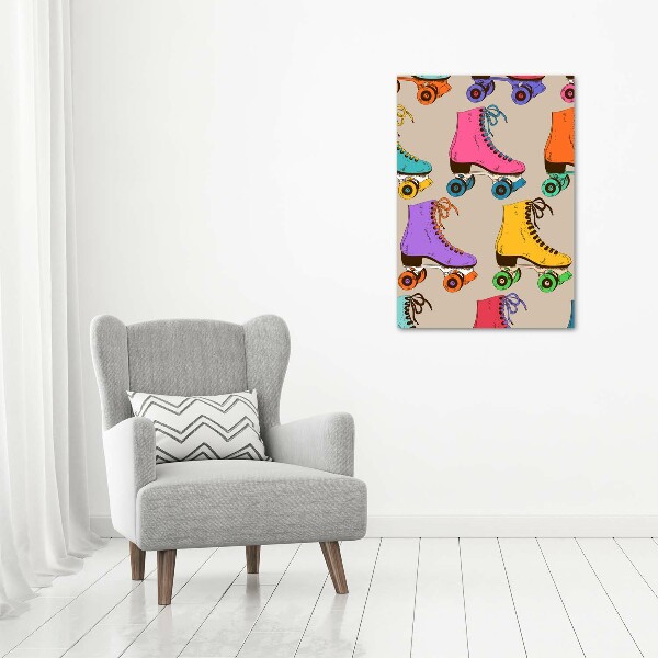 Canvas wall art Colored roller skates