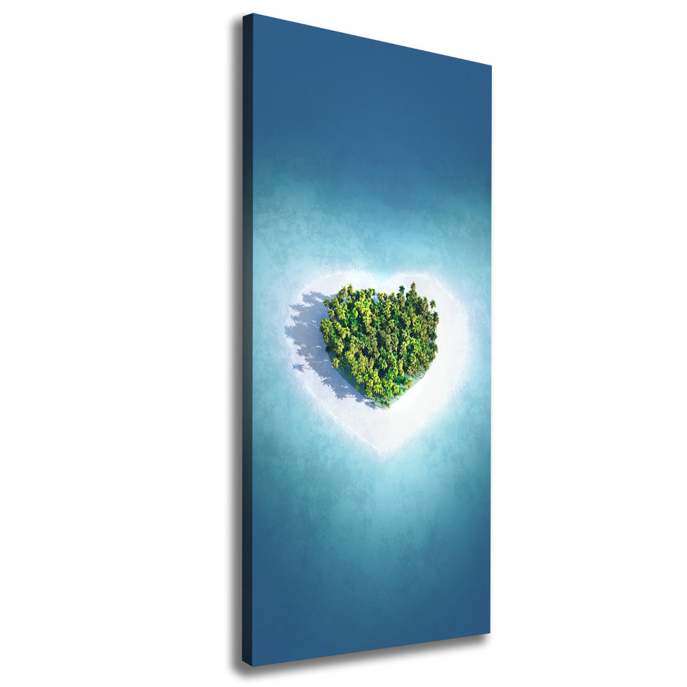 Canvas wall art Beach shape of the heart