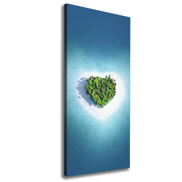 Canvas wall art Beach shape of the heart