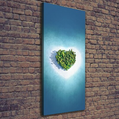 Canvas wall art Beach shape of the heart