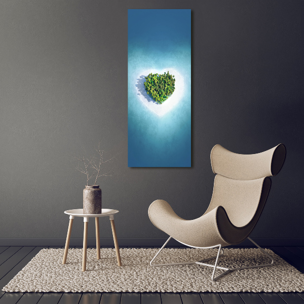 Canvas wall art Beach shape of the heart