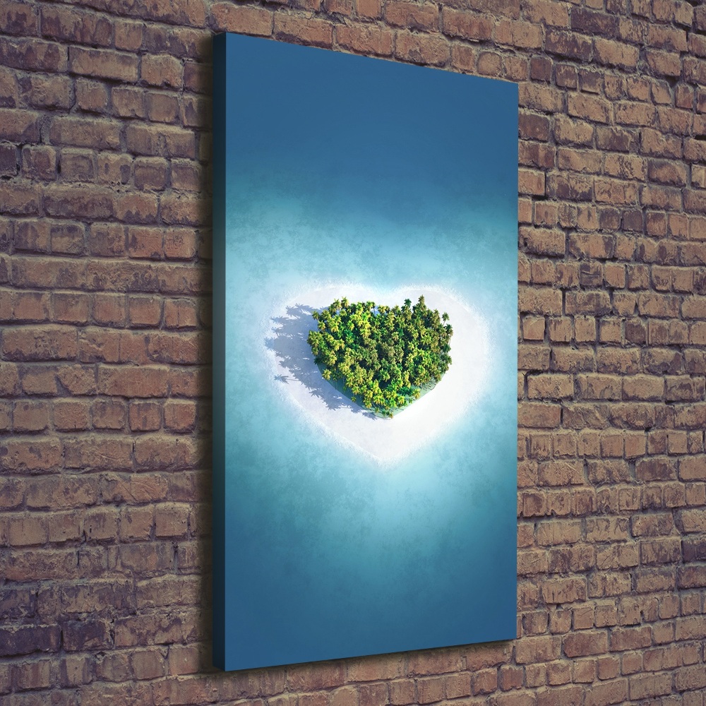 Canvas wall art Beach shape of the heart