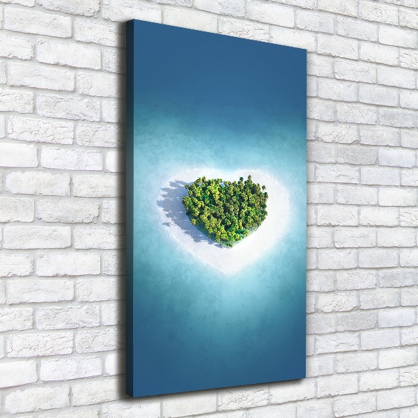 Canvas wall art Beach shape of the heart