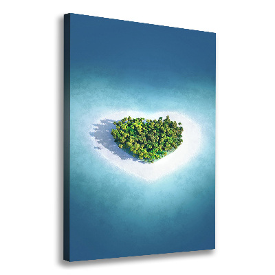 Canvas wall art Beach shape of the heart