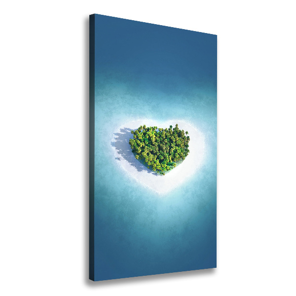 Canvas wall art Beach shape of the heart