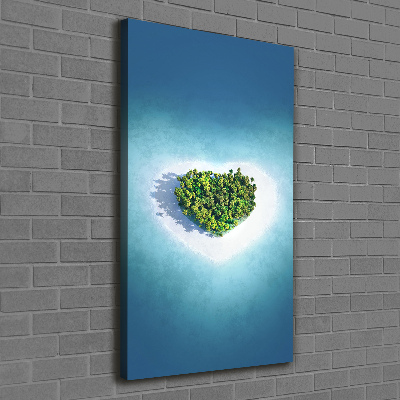 Canvas wall art Beach shape of the heart