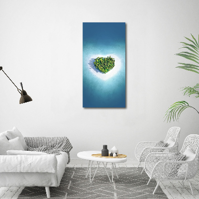 Canvas wall art Beach shape of the heart