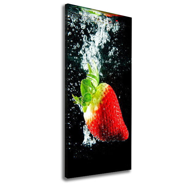 Wall art canvas large Strawberry underwater