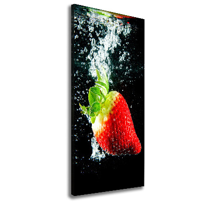 Wall art canvas large Strawberry underwater