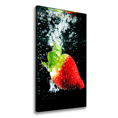 Wall art canvas large Strawberry underwater