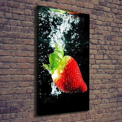 Wall art canvas large Strawberry underwater