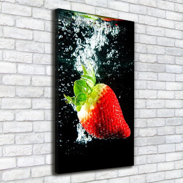 Wall art canvas large Strawberry underwater