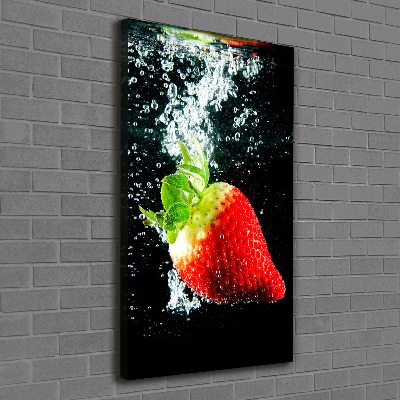 Wall art canvas large Strawberry underwater