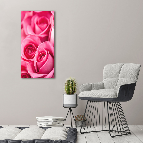 Picture canvas print Pink roses