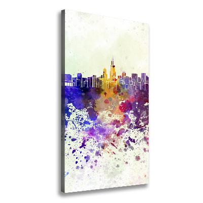 Large canvas wall art Colorful chicago