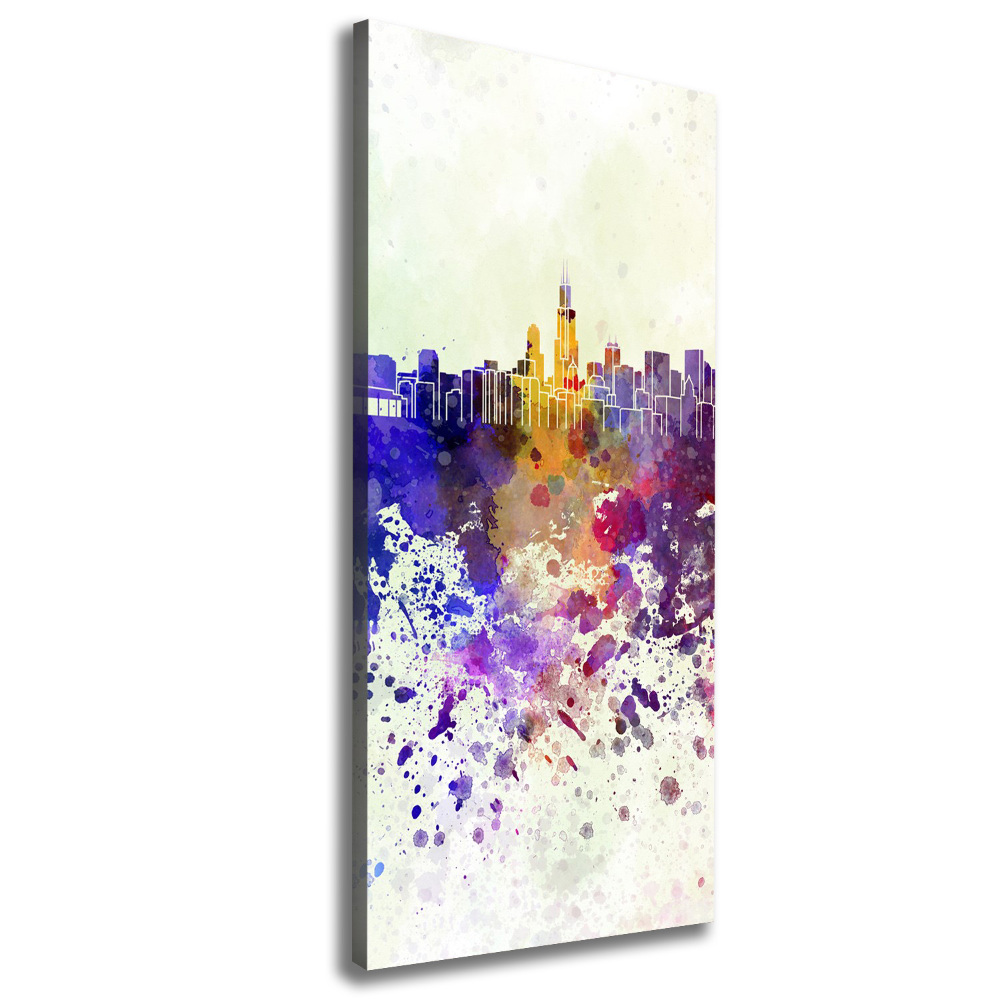 Large canvas wall art Colorful chicago