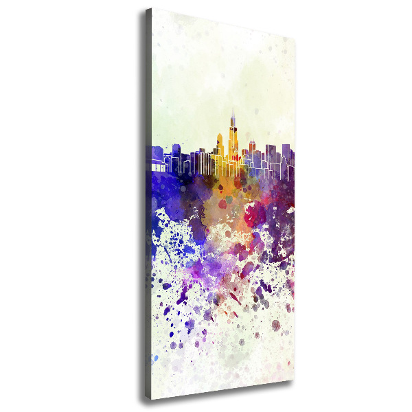 Large canvas wall art Colorful chicago