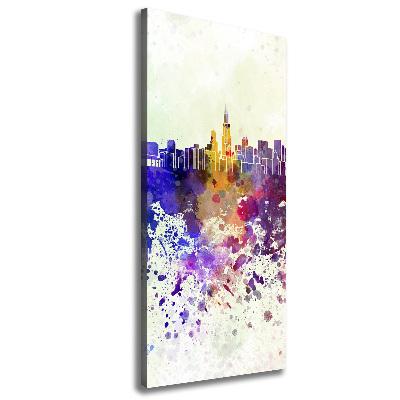 Large canvas wall art Colorful chicago