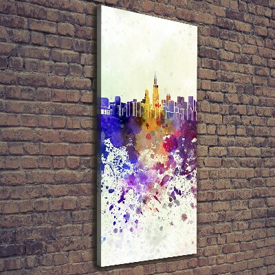 Large canvas wall art Colorful chicago