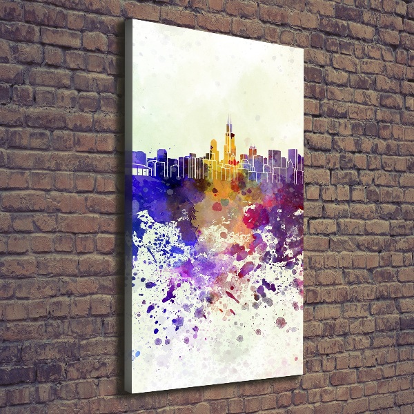 Large canvas wall art Colorful chicago