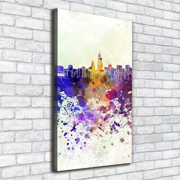 Large canvas wall art Colorful chicago