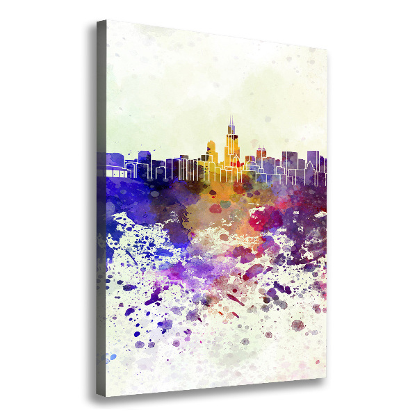 Large canvas wall art Colorful chicago