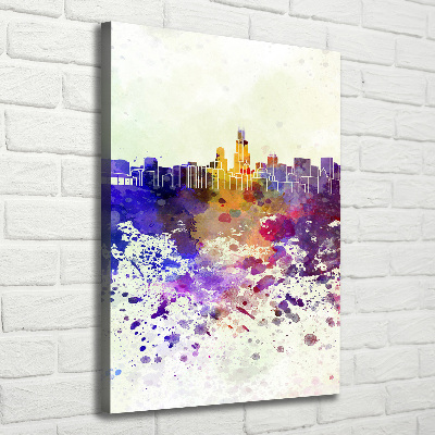 Large canvas wall art Colorful chicago