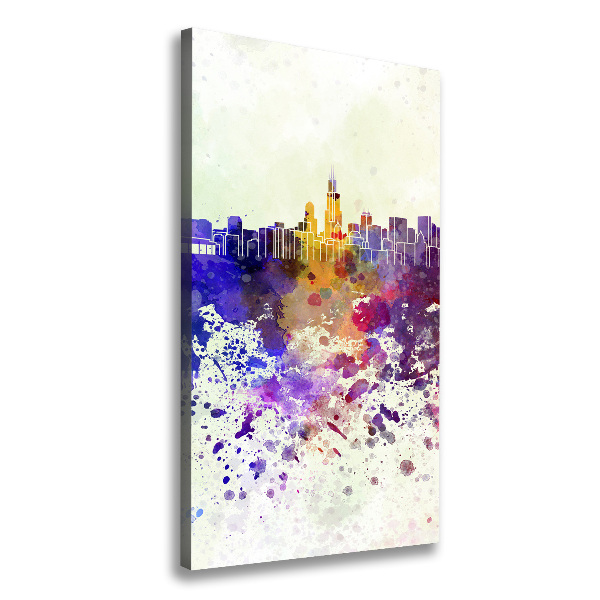 Large canvas wall art Colorful chicago