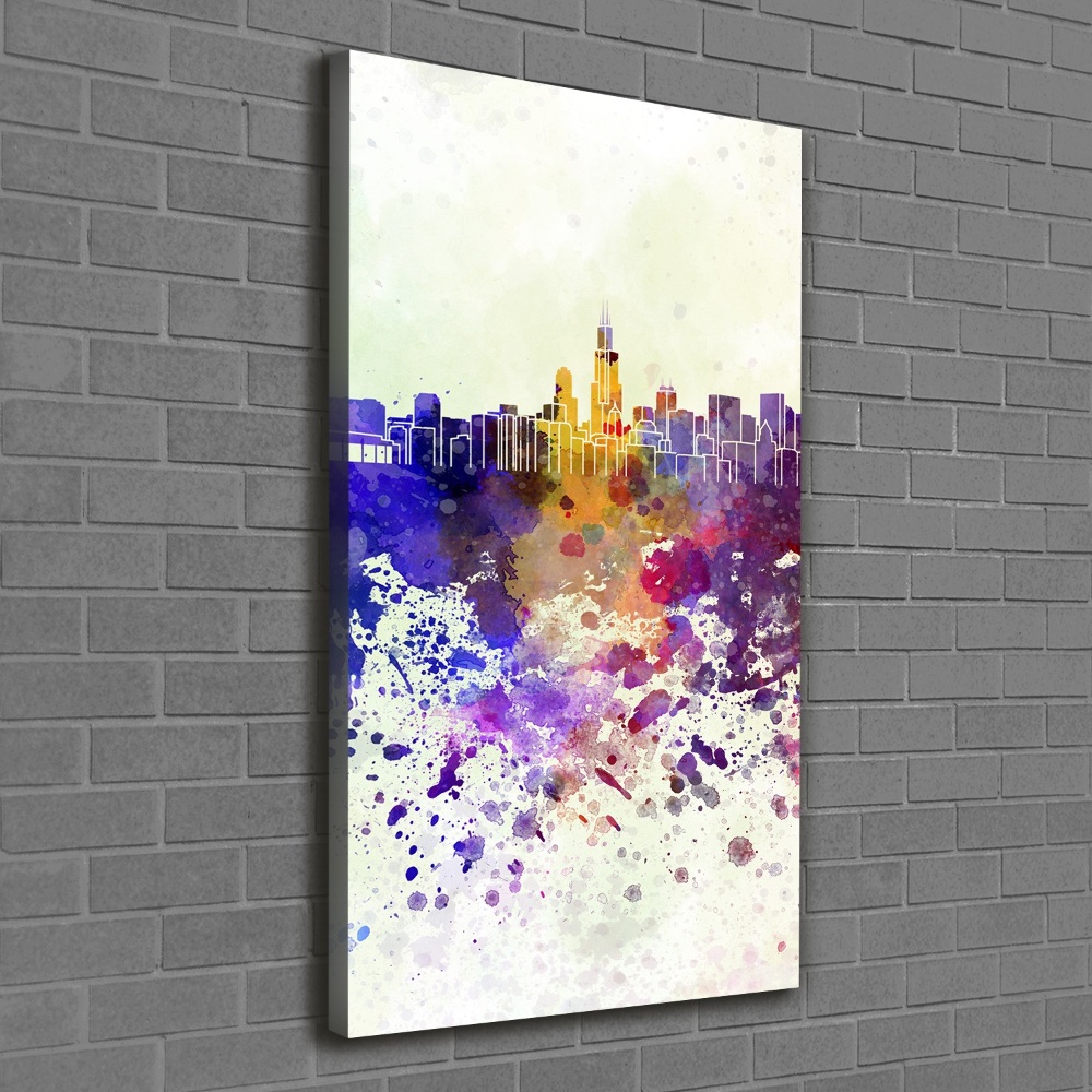 Large canvas wall art Colorful chicago