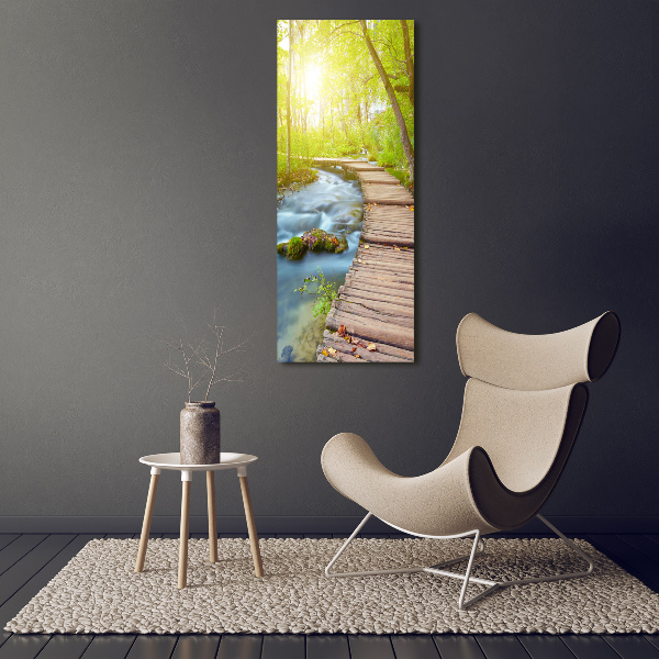 Large canvas wall art Path in the forest