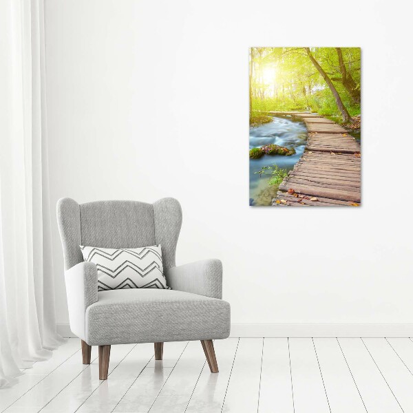 Large canvas wall art Path in the forest