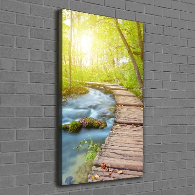 Large canvas wall art Path in the forest