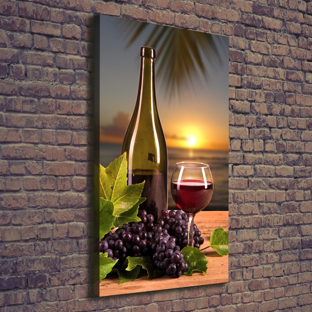 Picture canvas print Grapes and wine