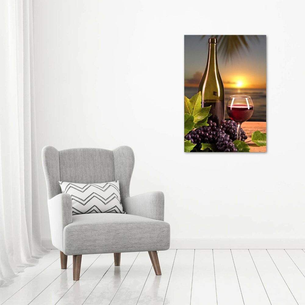 Picture canvas print Grapes and wine