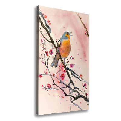 Wall art canvas large Bird on a branch