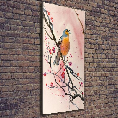 Wall art canvas large Bird on a branch