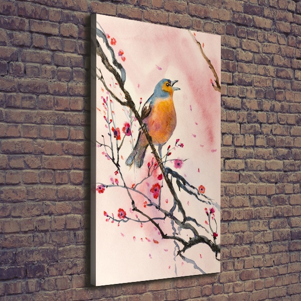 Wall art canvas large Bird on a branch