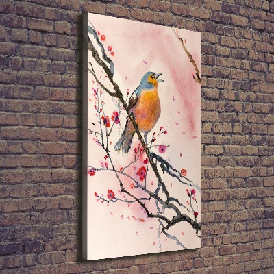 Wall art canvas large Bird on a branch