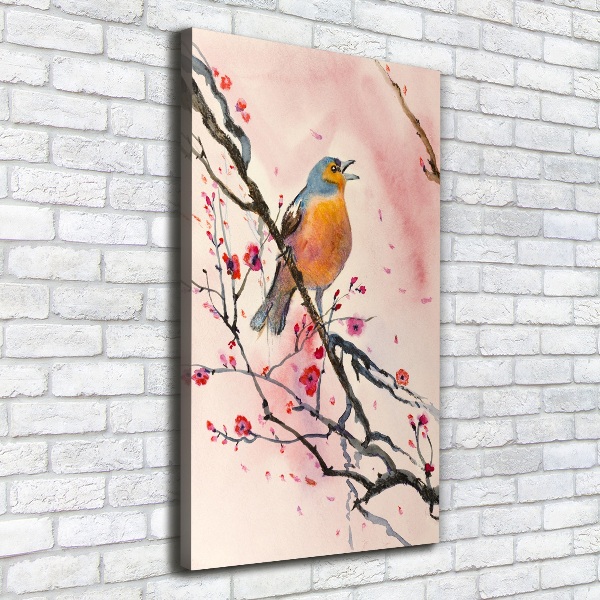 Wall art canvas large Bird on a branch