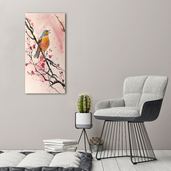 Wall art canvas large Bird on a branch