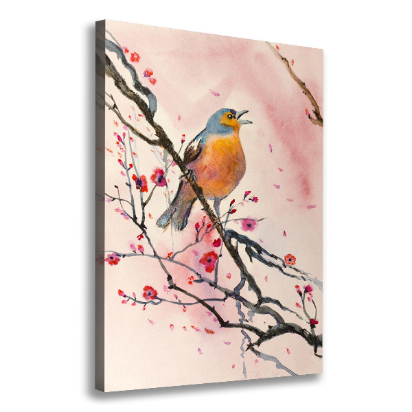 Wall art canvas large Bird on a branch