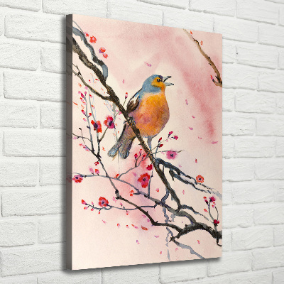 Wall art canvas large Bird on a branch