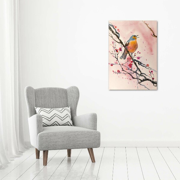 Wall art canvas large Bird on a branch