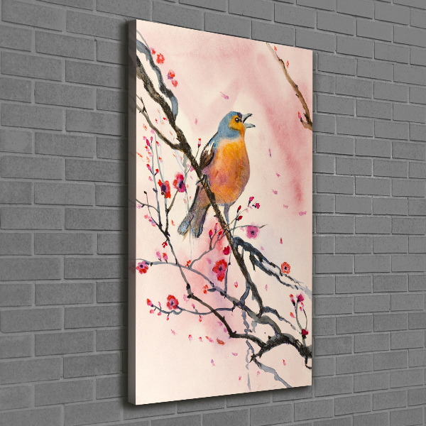 Wall art canvas large Bird on a branch