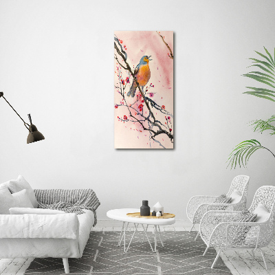 Wall art canvas large Bird on a branch