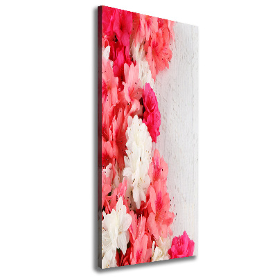 Picture canvas print Flowers on wood