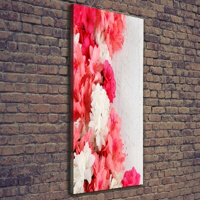 Picture canvas print Flowers on wood