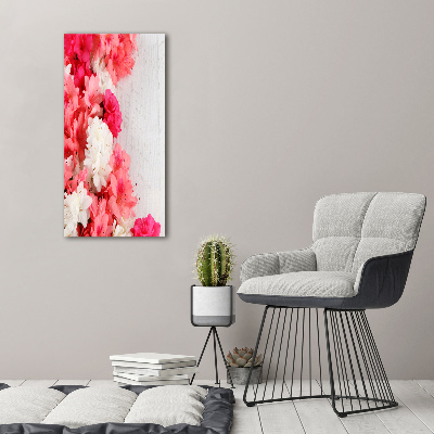 Picture canvas print Flowers on wood